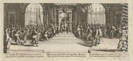 Callot Jacques - The Miseries and Misfortunes of War, folio 18: Distribution of Rewards