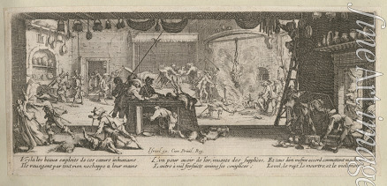 Callot Jacques - The Miseries and Misfortunes of War, folio 5: Plundering a large Farmhouse