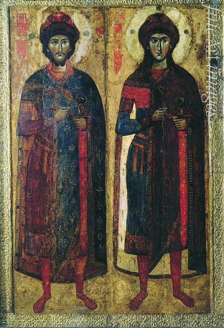 Russian icon - Saints Boris and Gleb