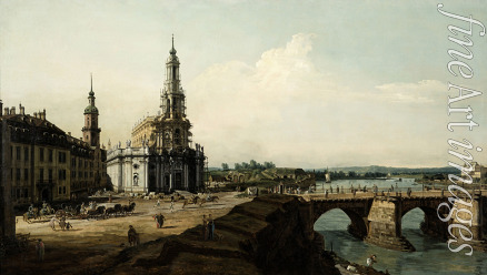 Bellotto Bernardo - Dresden vom linken Elbufer oberhalb des Altstädter Brückenkopfes