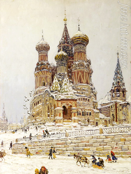 Dubovskoy Nikolai Nikanorovich - The Basil Cathedral at the Red Square in Moscow