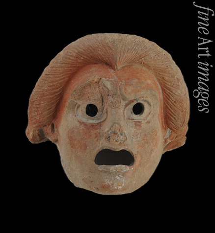 Klassische Antike Kunst - Antefix mit Darstellung einer komischen Theatermaske