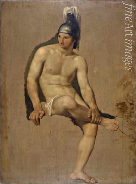 Hayez Francesco - Study of a sitting warrior  