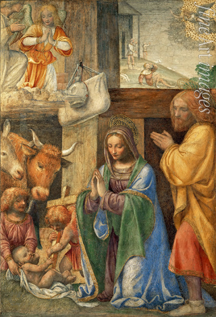 Luini Bernardino - Weihnachten und die Anbetung der Hirten