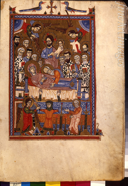 Meister des Codex Matenadaran - Das Entschlafen der Gottesmutter (Buchmalerei aus dem Codex Matenadaran)