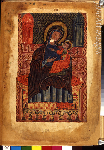 Master of Codex Matenadaran - Mother of God and child (Manuscript illumination from the Matenadaran Gospel)