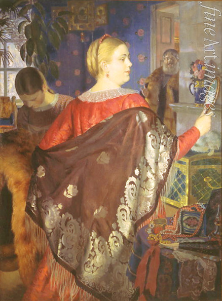 Kustodiev Boris Michaylovich - Merchant Wife with a Mirror