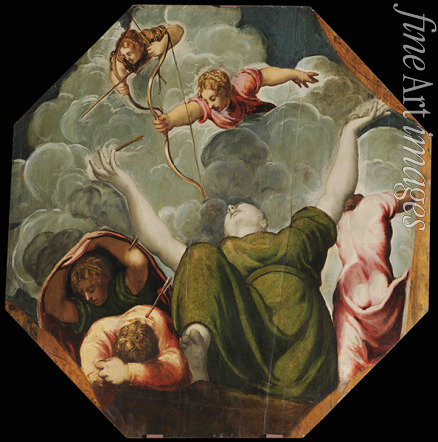 Tintoretto Jacopo - Apollo and Diana Punishing Niobe by Killing her Children