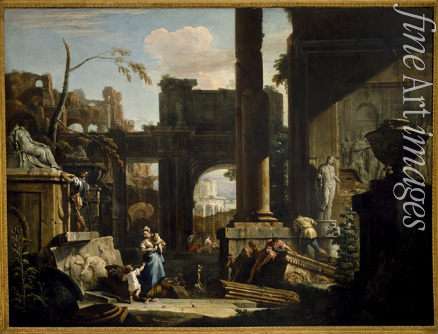 Ricci Marco - Perspective of ruins with figures