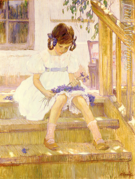 Della-Vos-Kardovskaya Olga Ludvigovna - Girl with Cornflowers