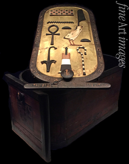 Ancient Egypt - Cartouche shaped box from the Tutankhamun tomb