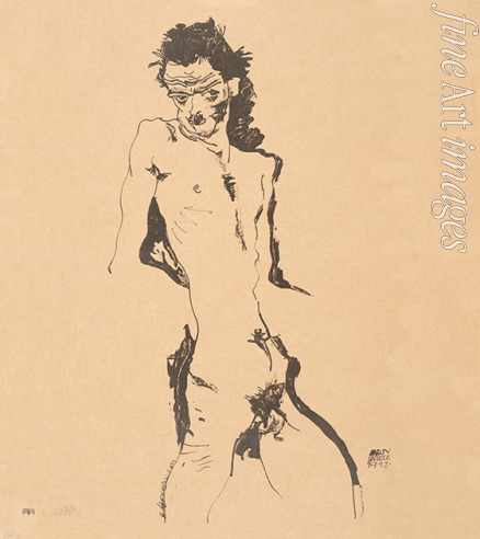 Schiele Egon - Male Nude (Self-Portrait)