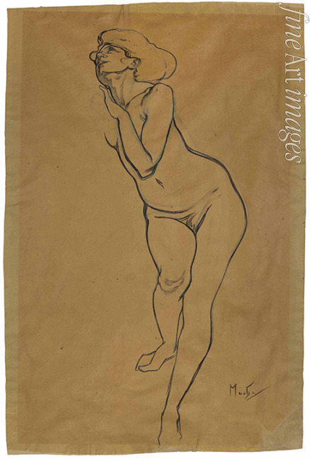 Mucha Alfons Marie - Femme nue debout 