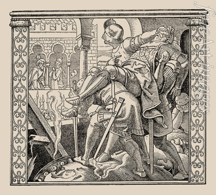 Rethel Alfred - Die Nibelungen. Wie Kriemhild der Leichnam Rüdigers gezeigt wird