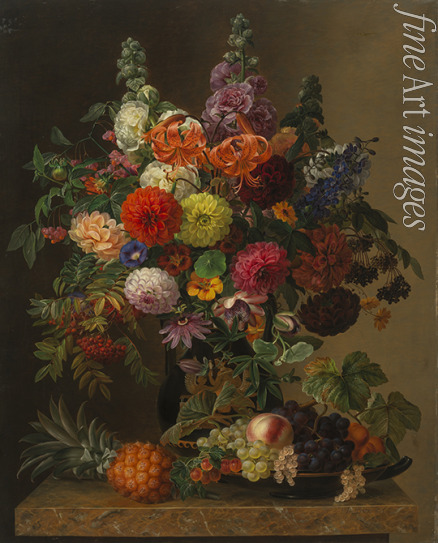 Jensen Johan Laurentz - Stillleben mit Blumen und Früchten