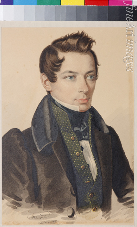 Hampeln Carl von - Portrait of Sergei Fyodorovich Plautin (1798-1881)