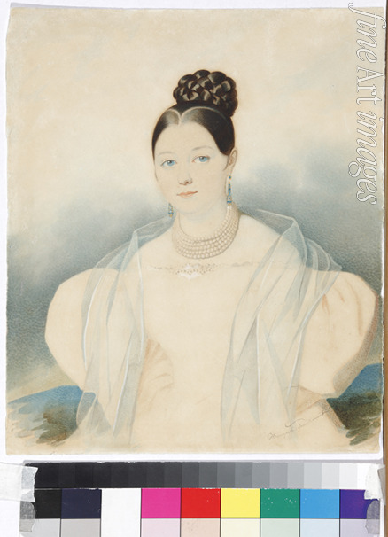 Hampeln Carl von - Portrait of Countess Ekaterina Alexandrovna Zubova, née Obolenskaya (1811-1843)