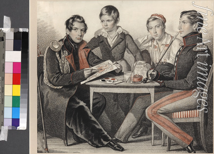 Hampeln Carl von - Portrait of the Brothers Konovnitsyn 