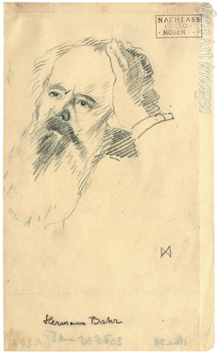 Moser Koloman - Porträt von Hermann Bahr (1863-1934)