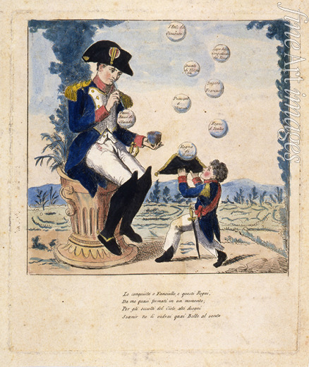 Unbekannter Künstler - Napoleon, die Seifenblasen blasend