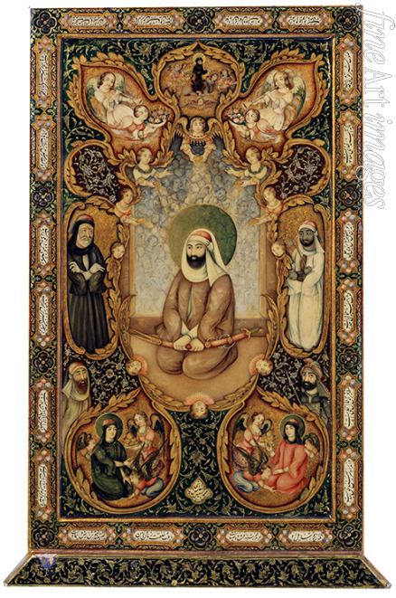 Unbekannter Künstler - Imam Ali (Ali ibn Abi Talib) mit seinen Söhnen Hassan und Hussein