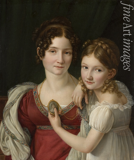 Riesener Henri-François - Porträt von Mutter mit ihrer Tochter