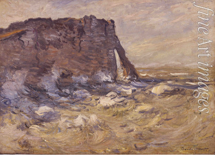 Monet Claude - Cliff and Porte d'Aval by Stormy Weather