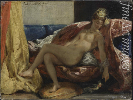 Delacroix Eugène - Frau mit Papagei