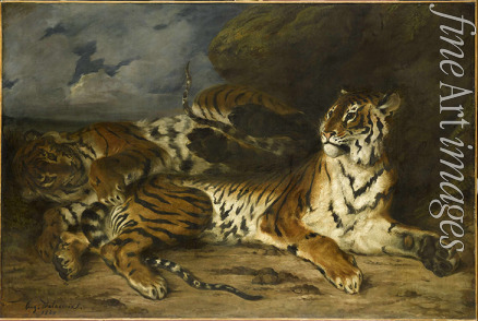 Delacroix Eugène - Young Tiger Playing with Its Mother