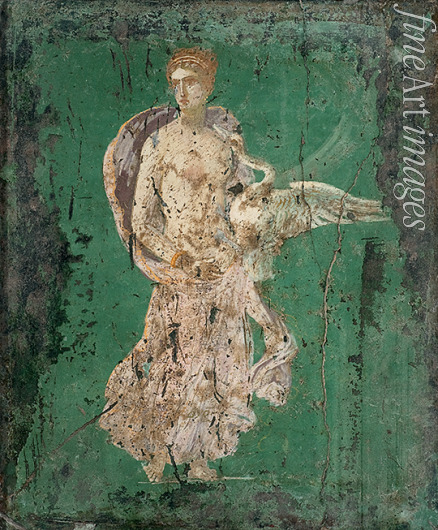 Römisch-pompejanische Wandmalerei - Leda und der Schwan