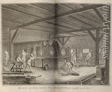 Bénard Robert - Glasherstellung. Aus Encyclopédie von Denis Diderot and Jean Le Rond d'Alembert