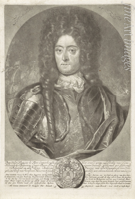 Schenk Peter (Petrus) der Ältere - Porträt des ersten russischen Admirals François Le Fort (1656-1699)