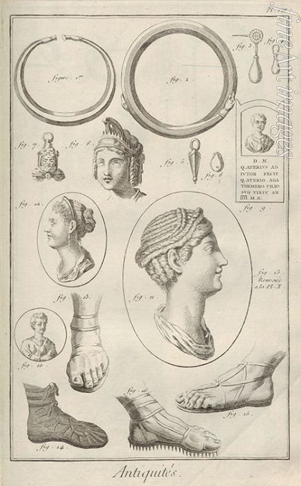 Unbekannter Künstler - Antiquitäten. Aus Encyclopédie von Denis Diderot and Jean Le Rond d'Alembert