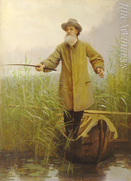 Kramskoi Iwan Nikolajewitsch - Porträt des Dichters Apollon Maikow (1821-1897) beim Angeln