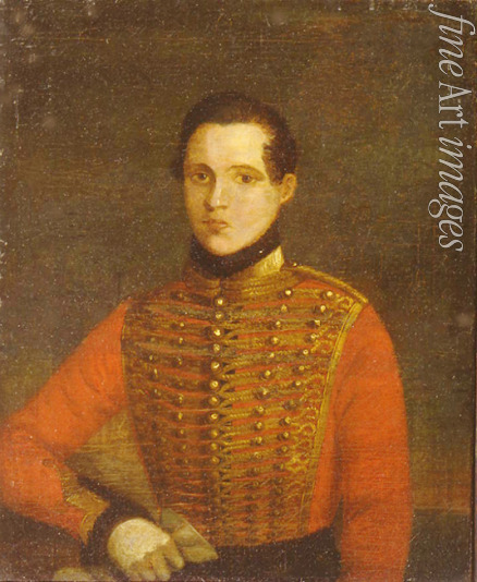 Tschelyschew A. - Porträt von Dichter Michail Jurjewitsch Lermontow (1814-1841)