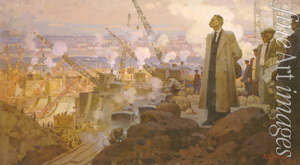 Kotow Pjotr Iwanowitsch - Maxim Gorki auf dem Bau des Dnepr-Wasserkraftwerks