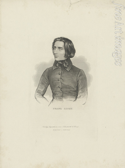 Unbekannter Künstler - Porträt von Komponist Franz Liszt (1811-1886)