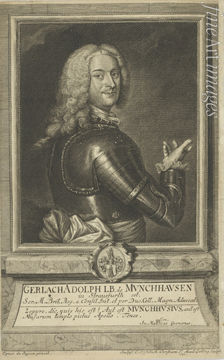 Fritzsch Christian Friedrich - Portrait of Gerlach Adolph von Münchhausen (1688-1770) 