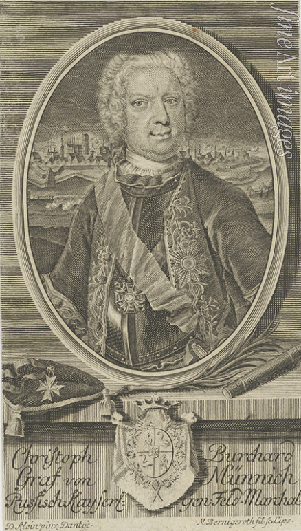 Bernigeroth Martin - Portrait of Count Burkhard Christoph von Münnich (1683-1767)