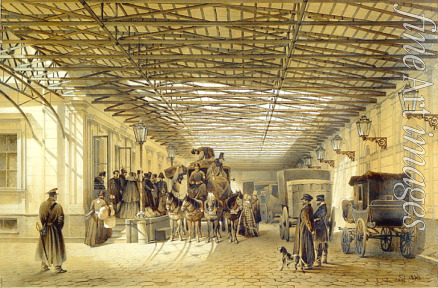 Premazzi Ludwig (Luigi) - Departure of a Stagecoach from St. Petersburg Station
