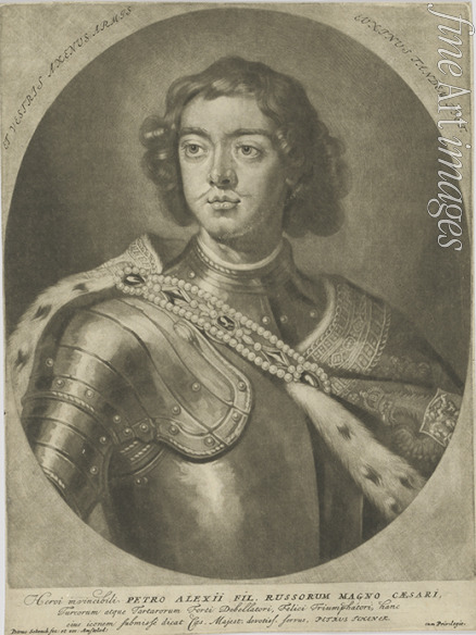 Schenk Peter (Petrus) der Ältere - Porträt von Kaiser Peter I. der Große (1672-1725)