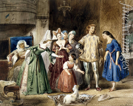 Boulanger Louis Candide - Esmeralda at Madame de Gondelaurier. The Hunchback of Notre-Dame by Victor Hugo