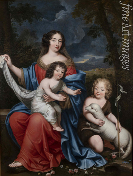 Mignard Pierre - Porträt von Madame de Maintenon (1635-1719) mit Kinder von Louis XIV.