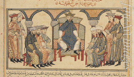 Unbekannter Künstler - Toghril III., letzter Sultan der Großseldschuken. Miniatur aus Dschami' at-tawarich (Universalgeschichte)