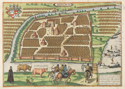 Hogenberg Frans - Map of Moscow of the 16th century (From: Civitates orbis terrarium)
