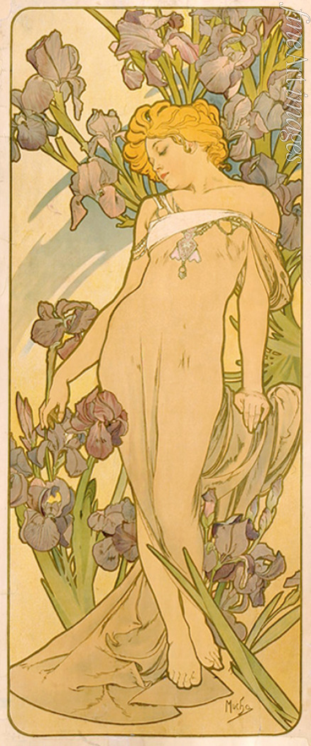 Mucha Alfons Marie - Irises (From the series Flowers)