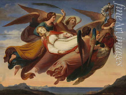 Blaas Karl von - Die heilige Katharina von Alexandria, von Engeln zum Berg Sinai getragen