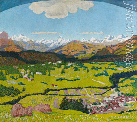 Giacometti Giovanni - Panorama von Flims. Triptychon, Mitteltafel
