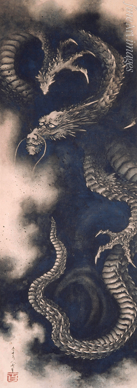 Hokusai Katsushika - Drache in den Wolken