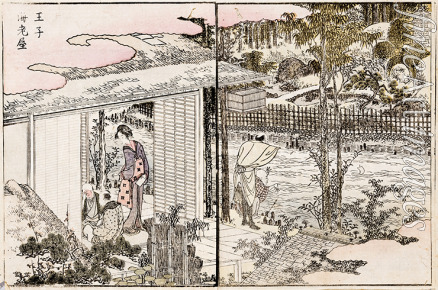 Hokusai Katsushika - The restaurant Ebiya in Oji. From the series Pleasures in the Eastern Capital